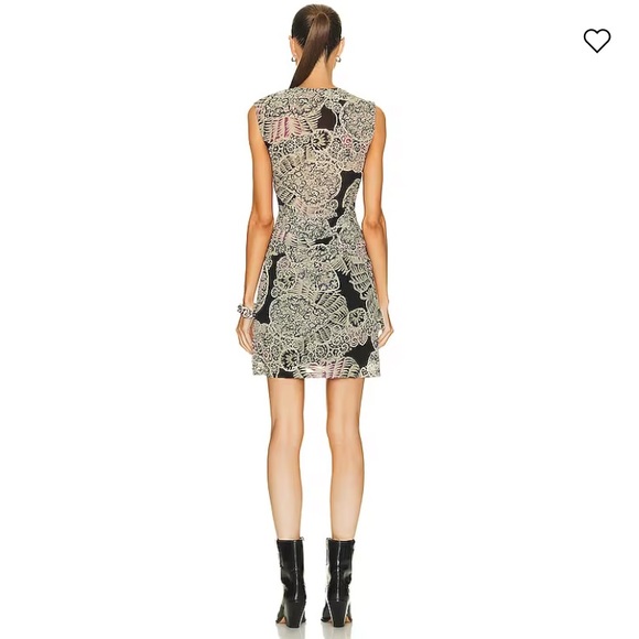 NWT IRO PARIS Rolina Twist Front Draped Printed Sleeveless SILK Mini Dress 36 - Picture 7 of 13